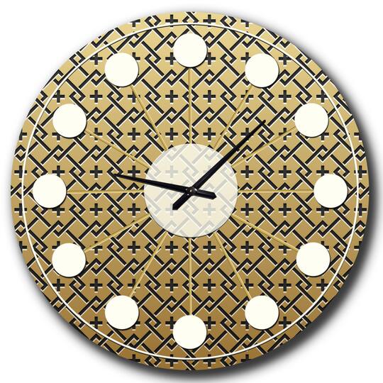 Designart 'Golden Luxury Metallic Geometrics Xviii Mid-Century Modern Wall Clock